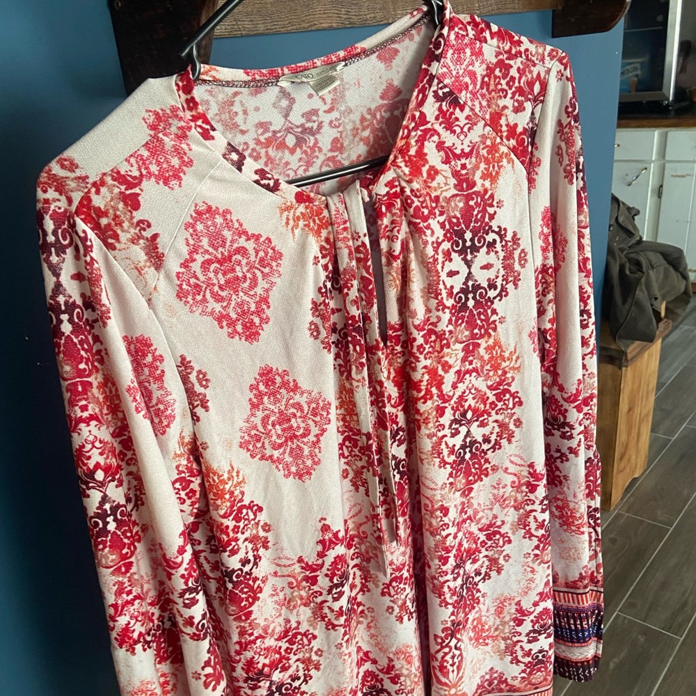Red pink and blue loose fabric